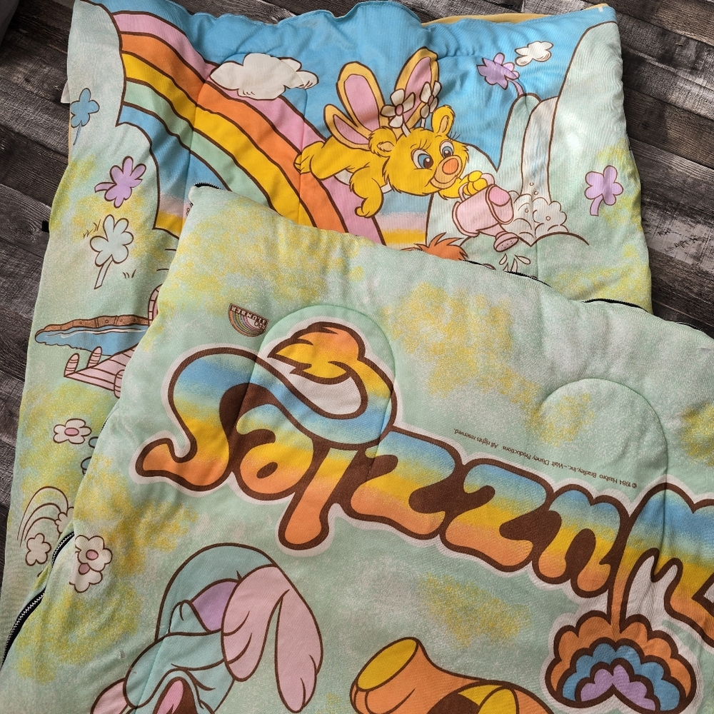 Vintage 1984 Hasbro Wuzzles Pro Slumber Childs Zippered Sleeping Bag Retro
